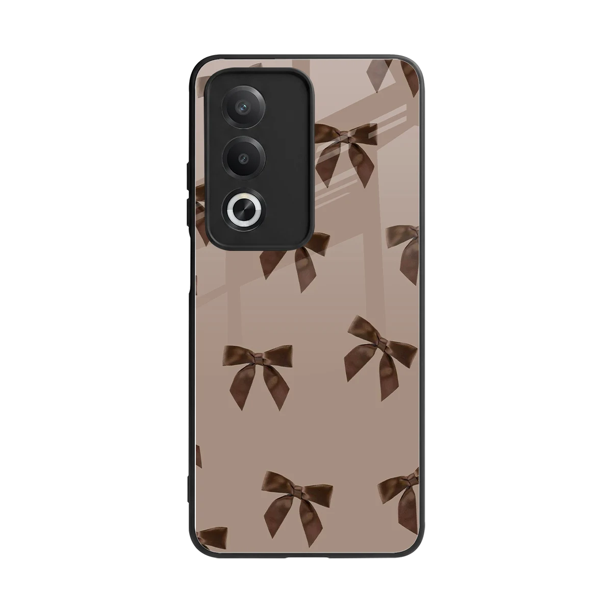 Brown Bow back phone cover | glass case for oppo a3 pro