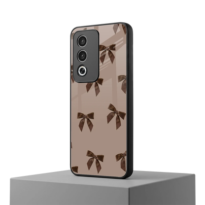Brown Bow oppo a3 pro mobile cover | shockproof glass phone case