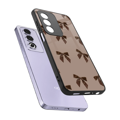 Brown Bow sleek oppo a3 pro cover with tempered glass back and TPU edges