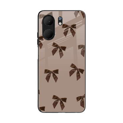 Brown Bow back phone cover | glass case for oppo a5x 5g