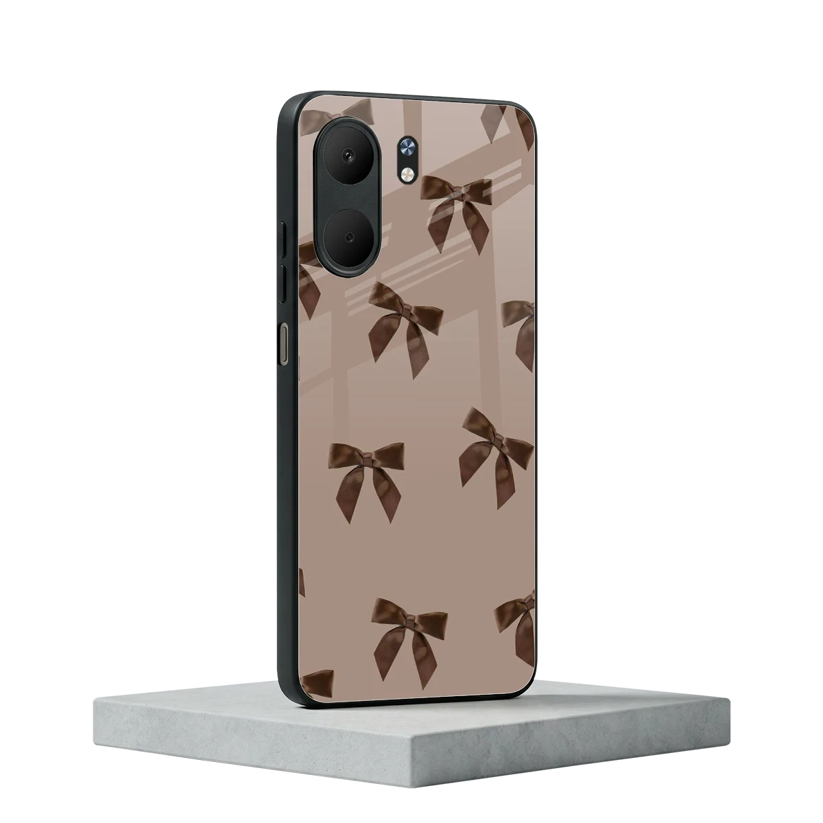 Brown Bow oppo a5x 5g mobile cover | shockproof glass phone case