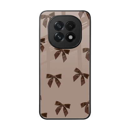 Brown Bow back phone cover | glass case for oppo f29 5g