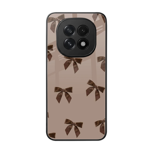 Brown Bow back phone cover | glass case for oppo f29 5g