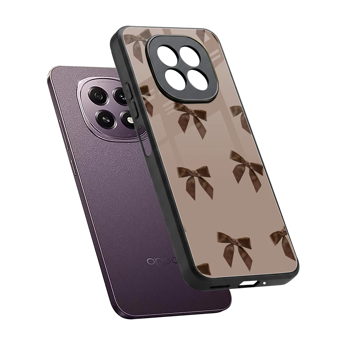 Brown Bow sleek oppo f29 5g cover with tempered glass back and TPU edges