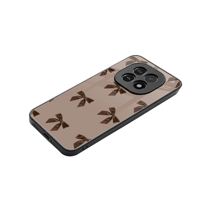 Brown Bow stylish phone case for oppo f29 5g | glossy glass and slim fit