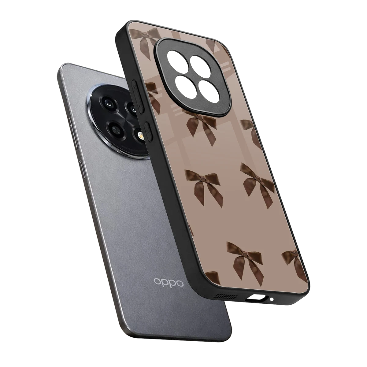 Brown Bow sleek oppo f29 pro 5g cover with tempered glass back and TPU edges