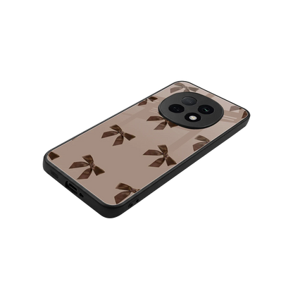 Brown Bow stylish phone case for oppo f29 pro 5g | glossy glass and slim fit