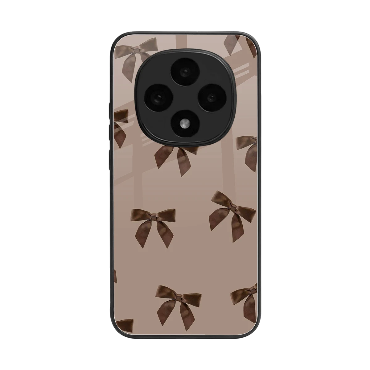 Brown Bow back phone cover | glass case for oppo f31 pro 5g