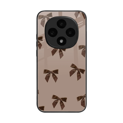 Brown Bow back phone cover | glass case for oppo f31 pro 5g