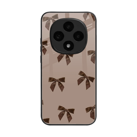Brown Bow back phone cover | glass case for oppo f31 pro 5g