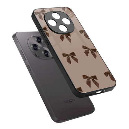 Brown Bow sleek oppo f31 pro 5g cover with tempered glass back and TPU edges