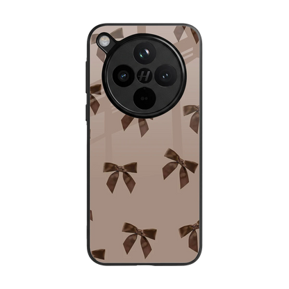 Brown Bow back phone cover | glass case for oppo find x8