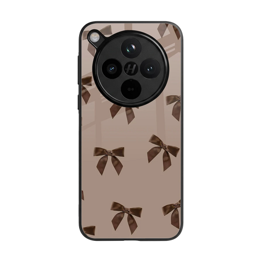 Brown Bow back phone cover | glass case for oppo find x8