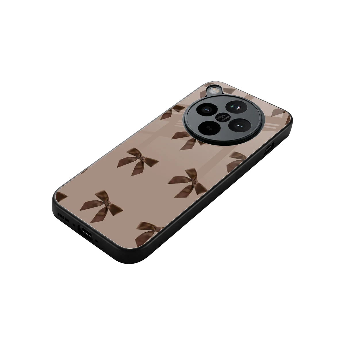 Brown Bow stylish phone case for oppo find x8 | glossy glass and slim fit