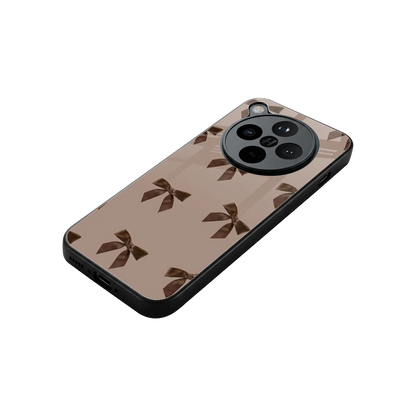 Brown Bow stylish phone case for oppo find x8 | glossy glass and slim fit