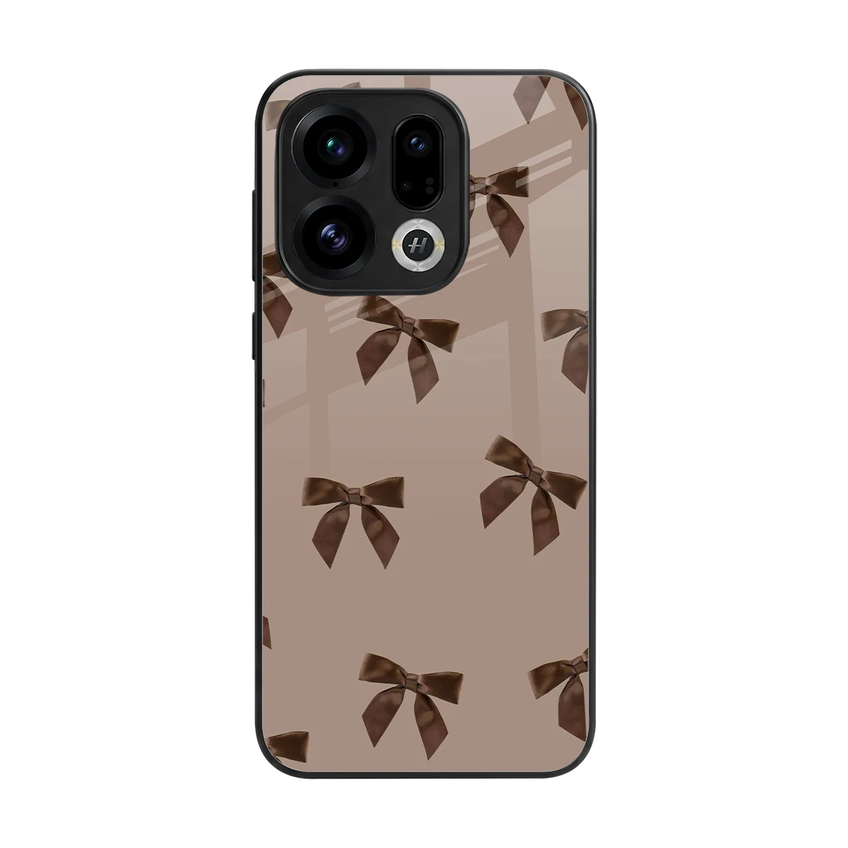 Brown Bow back phone cover | glass case for oppo find x9