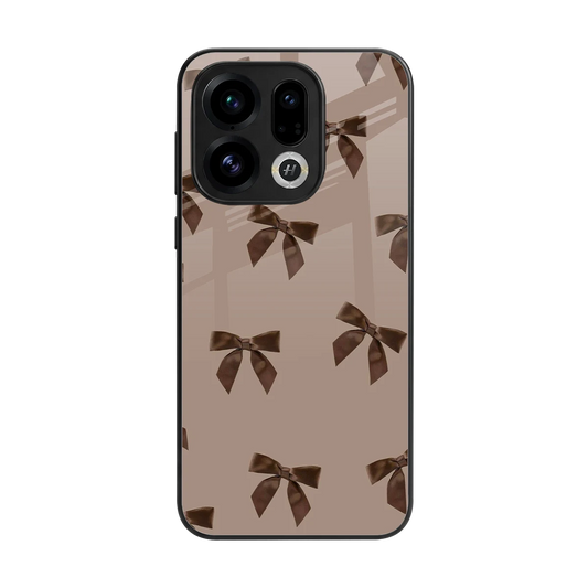 Brown Bow back phone cover | glass case for oppo find x9