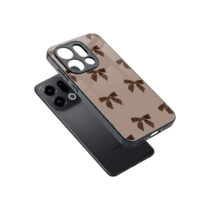 Brown Bow sleek oppo find x9 cover with tempered glass back and TPU edges