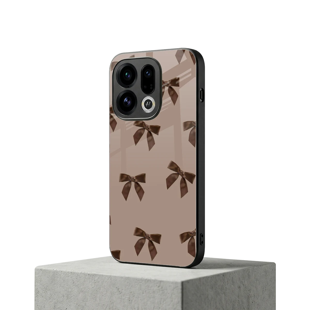 Brown Bow oppo find x9 mobile cover | shockproof glass phone case