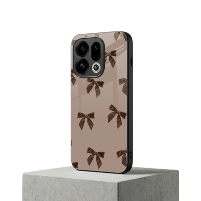Brown Bow oppo find x9 mobile cover | shockproof glass phone case
