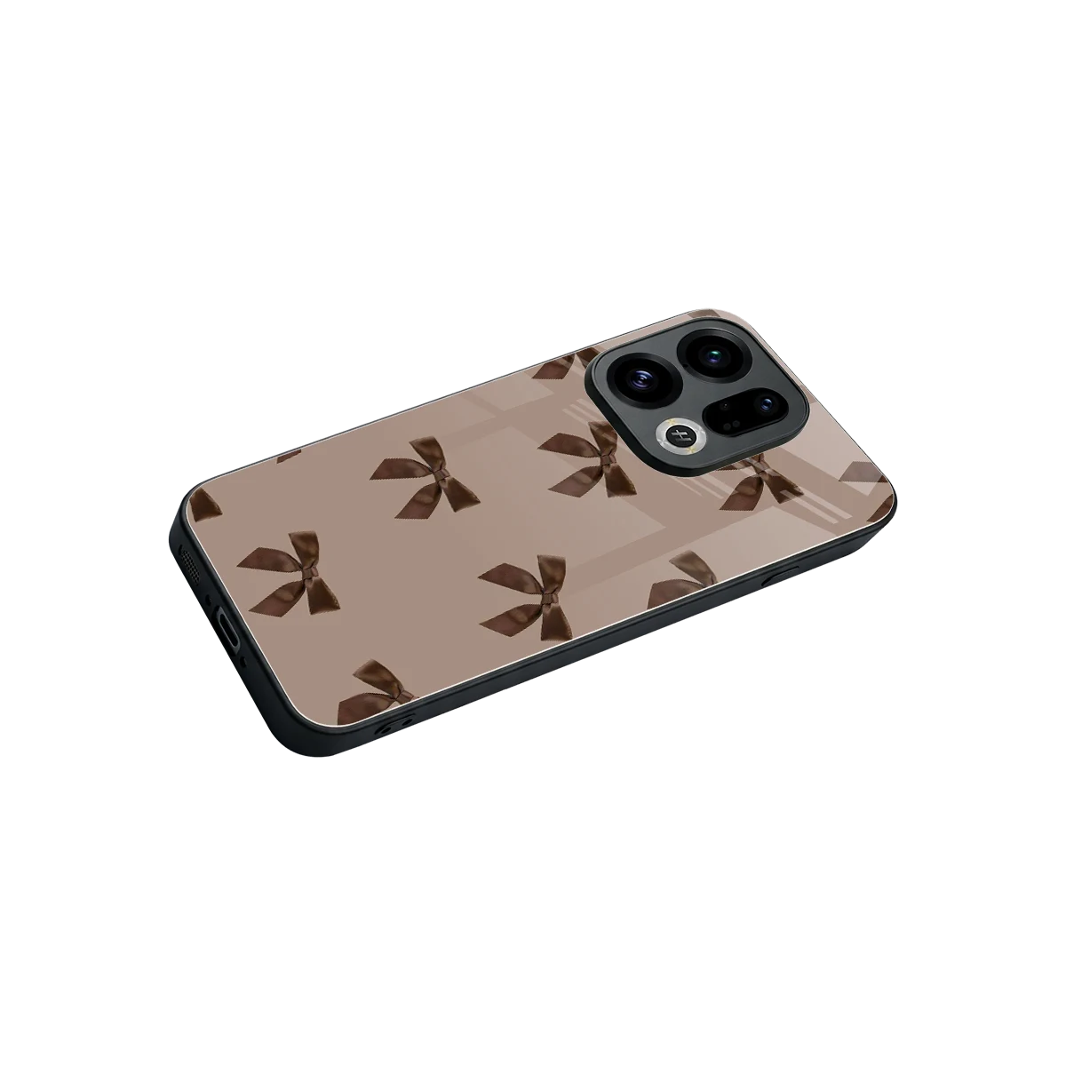 Brown Bow stylish phone case for oppo find x9 | glossy glass and slim fit
