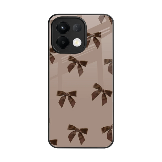 Brown Bow back phone cover | glass case for oppo k13 5g