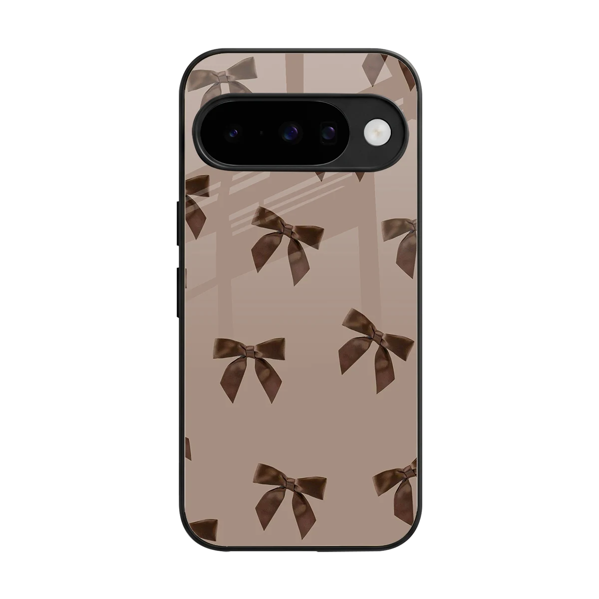Brown Bow back phone cover | glass case for google pixel 10