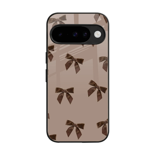Brown Bow back phone cover | glass case for google pixel 10