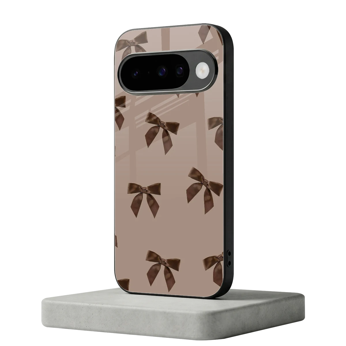 Brown Bow google pixel 10 mobile cover | shockproof glass phone case