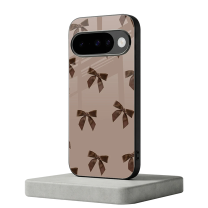 Brown Bow google pixel 10 mobile cover | shockproof glass phone case