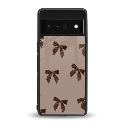 Brown Bow back phone cover | glass case for google pixel 6 pro