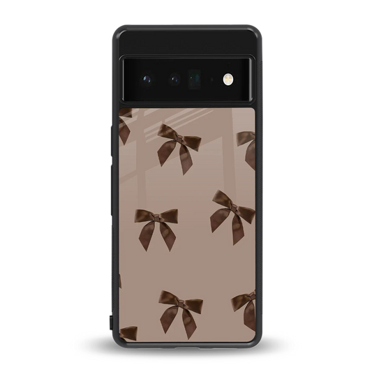 Brown Bow back phone cover | glass case for google pixel 6 pro