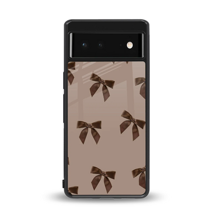Brown Bow back phone cover | glass case for google pixel 6