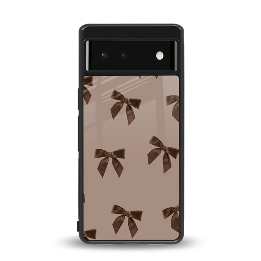 Brown Bow back phone cover | glass case for google pixel 6