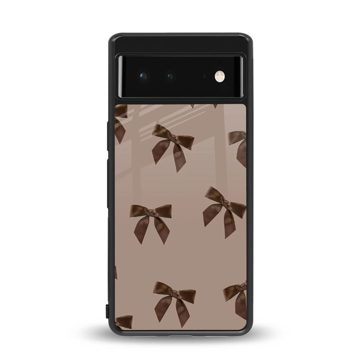 Brown Bow back phone cover | glass case for google pixel 6a