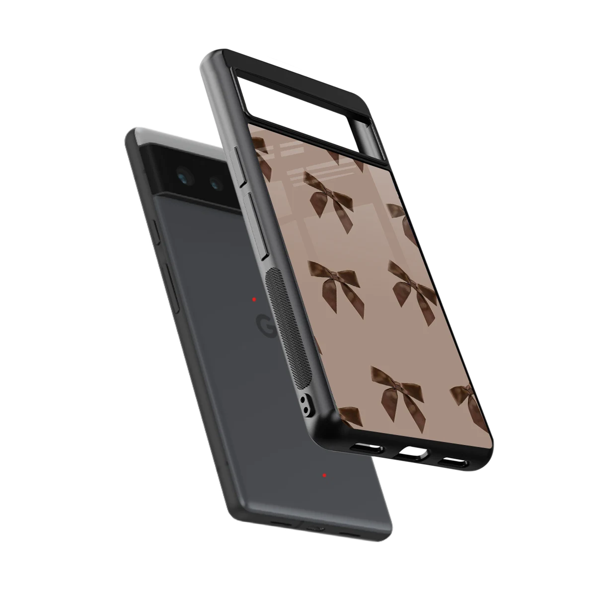 Brown Bow sleek google pixel 6 cover with tempered glass back and TPU edges