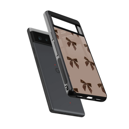 Brown Bow sleek google pixel 6 cover with tempered glass back and TPU edges