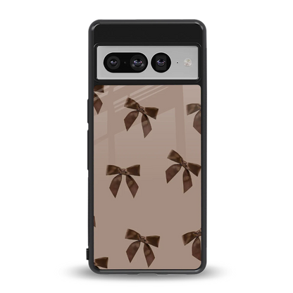 Brown Bow back phone cover | glass case for google pixel 7 pro