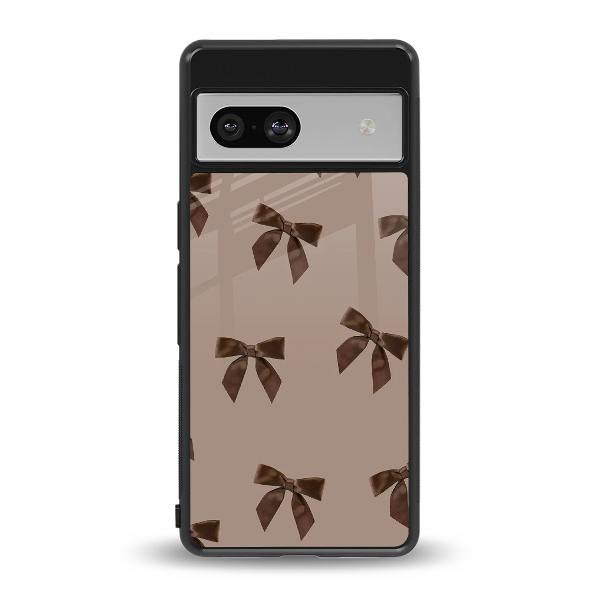Brown Bow back phone cover | glass case for google pixel 7a
