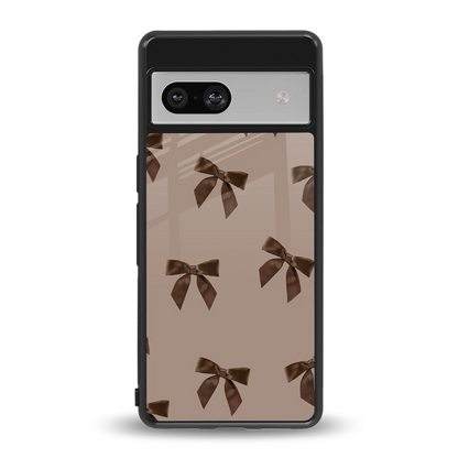 Brown Bow back phone cover | glass case for google pixel 7