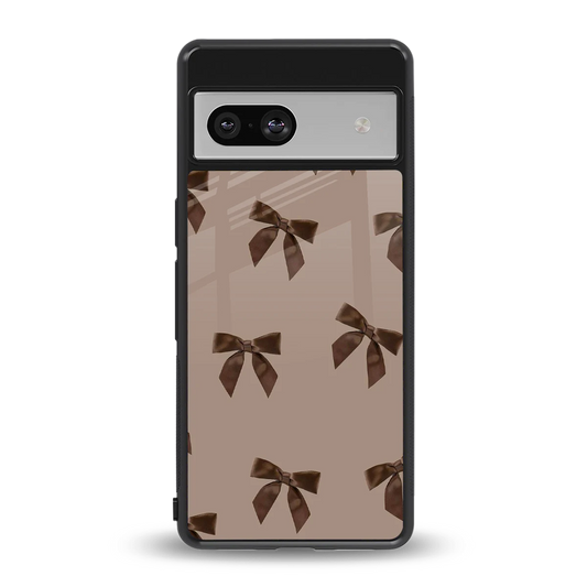 Brown Bow back phone cover | glass case for google pixel 7