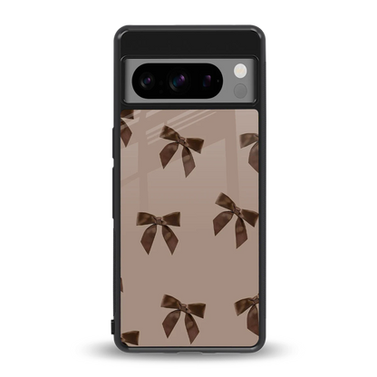 Brown Bow back phone cover | glass case for google pixel 8 pro