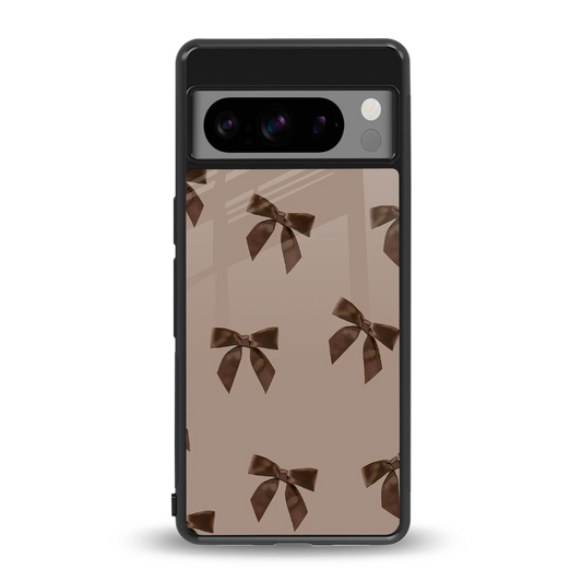 Brown Bow back phone cover | glass case for google pixel 8 pro
