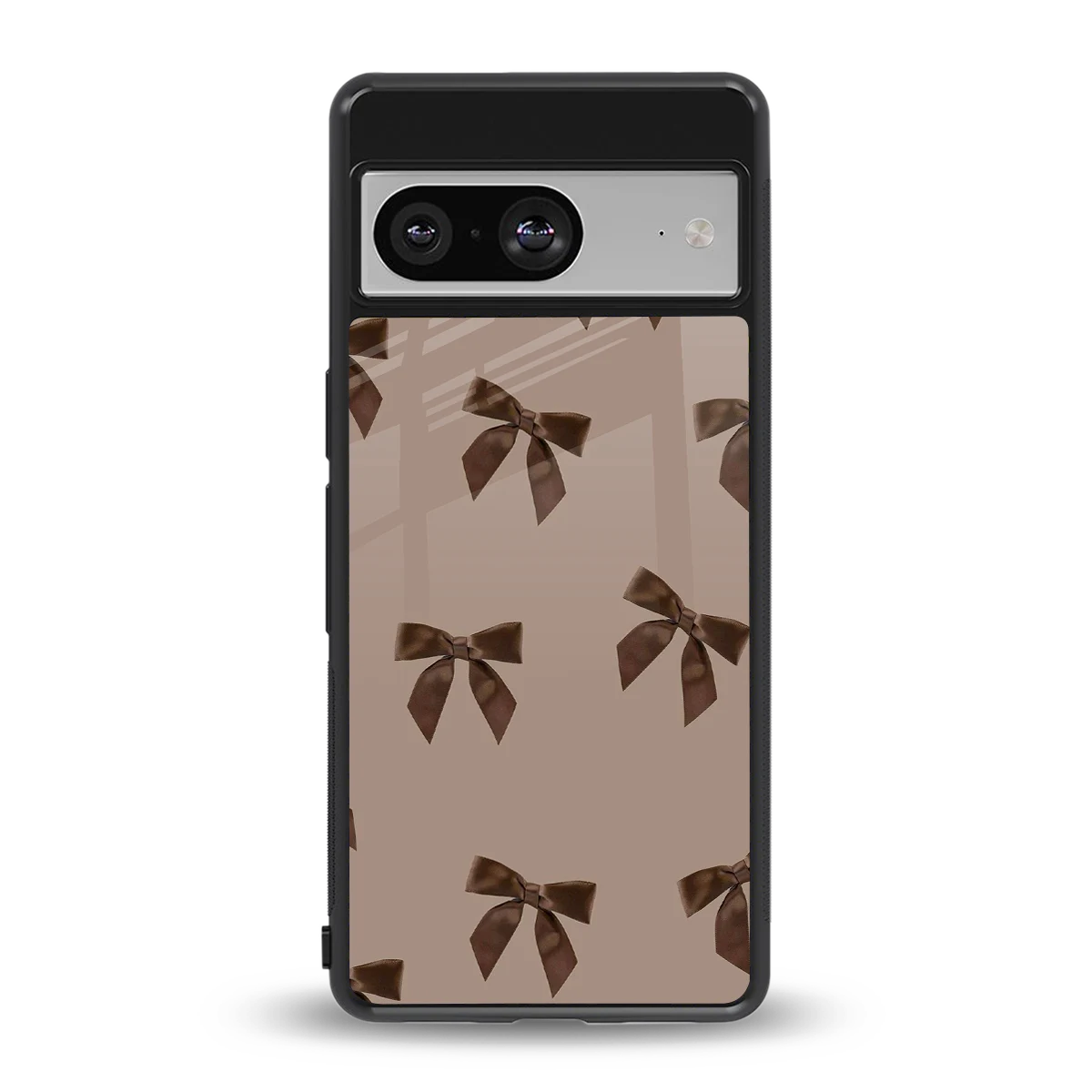 Brown Bow back phone cover | glass case for google pixel 8