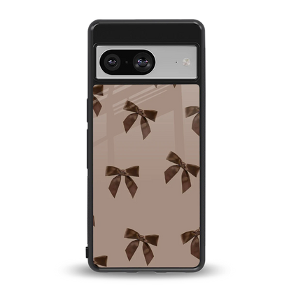 Brown Bow back phone cover | glass case for google pixel 8