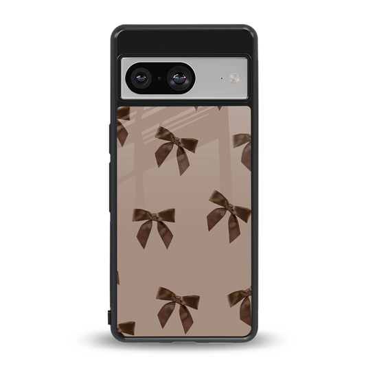 Brown Bow back phone cover | glass case for google pixel 8