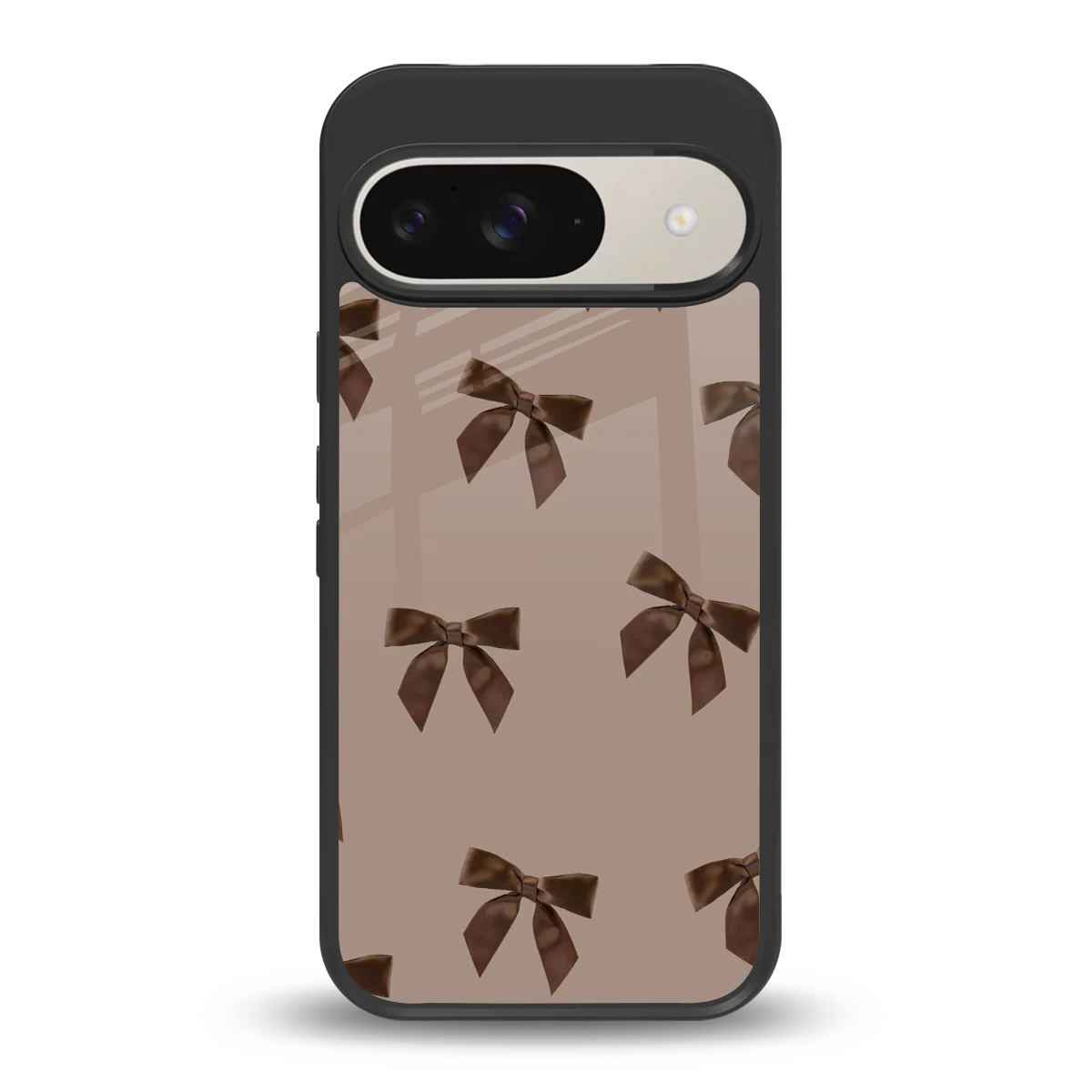 Brown Bow back phone cover | glass case for google pixel 9