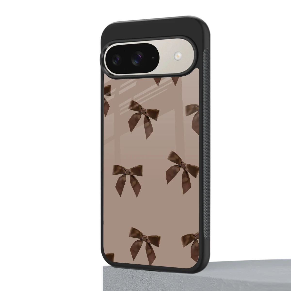 Brown Bow google pixel 9 mobile cover | shockproof glass phone case