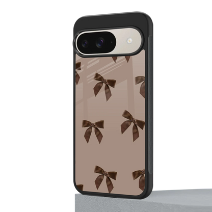 Brown Bow google pixel 9 mobile cover | shockproof glass phone case