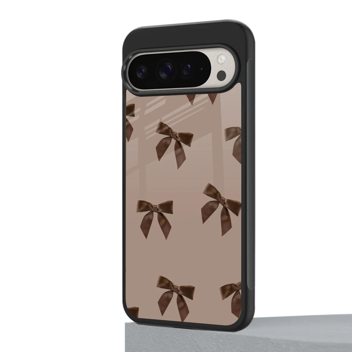 Brown Bow google pixel 9 pro mobile cover | shockproof glass phone case